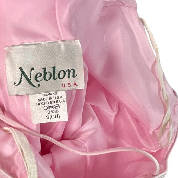 Vintage 90s Y2K Romantic Pink Maxi Formal Dress Beaded Layered Satin Gown SMALL - Picture 10 of 14